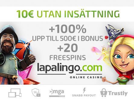 Lapalingo Casino välkomstpaket Lapalingo Casino välkomstpaket 100% bonus och 20 free spins