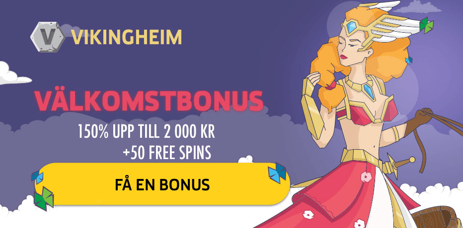 Vikingheim casino välkomstbonus - 150% upp till 2 000 SEK samt 50 free spins